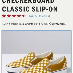 Vans Checkerboard Classic Slip-On, W 9.5, M 8, NIB